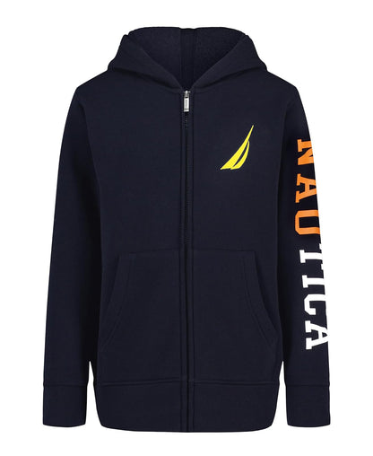 Nautica Long Sleeve Fleece Full Zip Hoodie, Comfortable, Relaxed Fit Sudadera con Capucha Niños