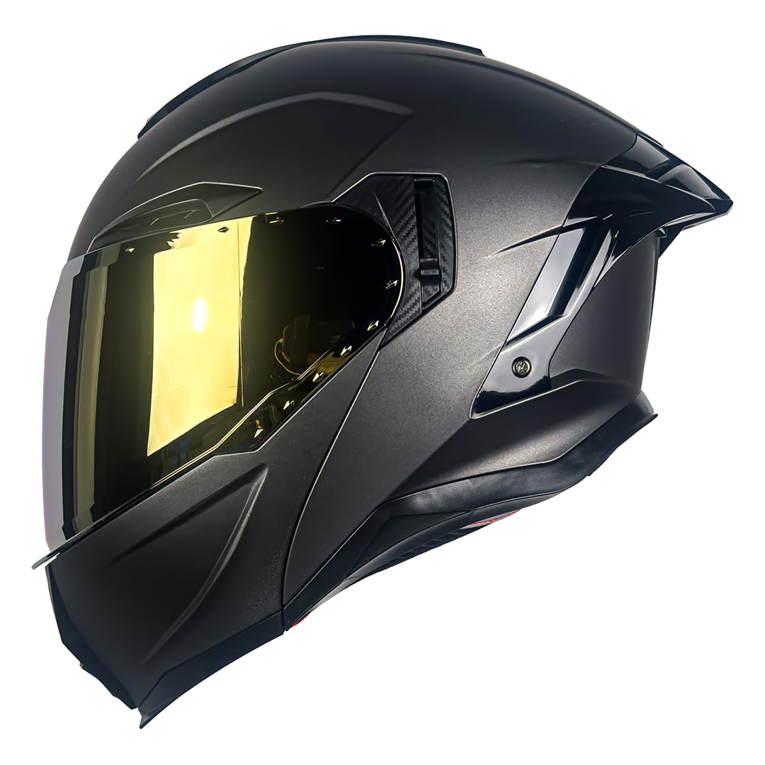 KOV Casco Apolo Gris Mate para Moto ABATIBLE Certificado Dot