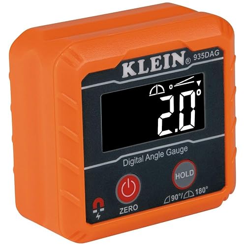 Klein Tools - Nivel Digital e inclinómetro, mide o fija ángulos, verifica ángulos relativos con función de cero calibración, o se puede usar como nivel digital 935DAG