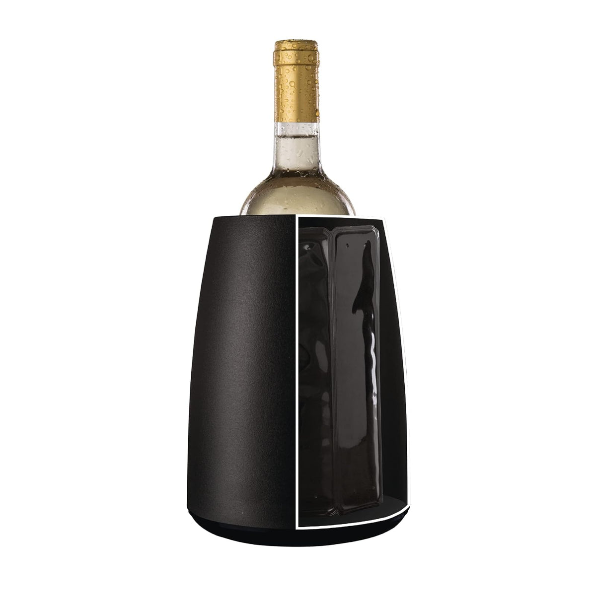 Vacu Vin Rapid Ice elegante enfriador de vino, color negro, Negro, Negro, 1