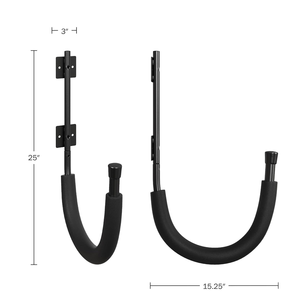 RAD Sportz Kayak Wall Hangers 100 LB Capacity Kayak Storage For Garage or Shed, Black
