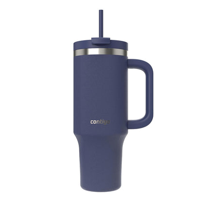 Contigo Streeterville - Vaso de acero inoxidable, 1.1 Litros, con popote, a prueba de fugas, frío durante 29 horas, color Índigo, 2204453