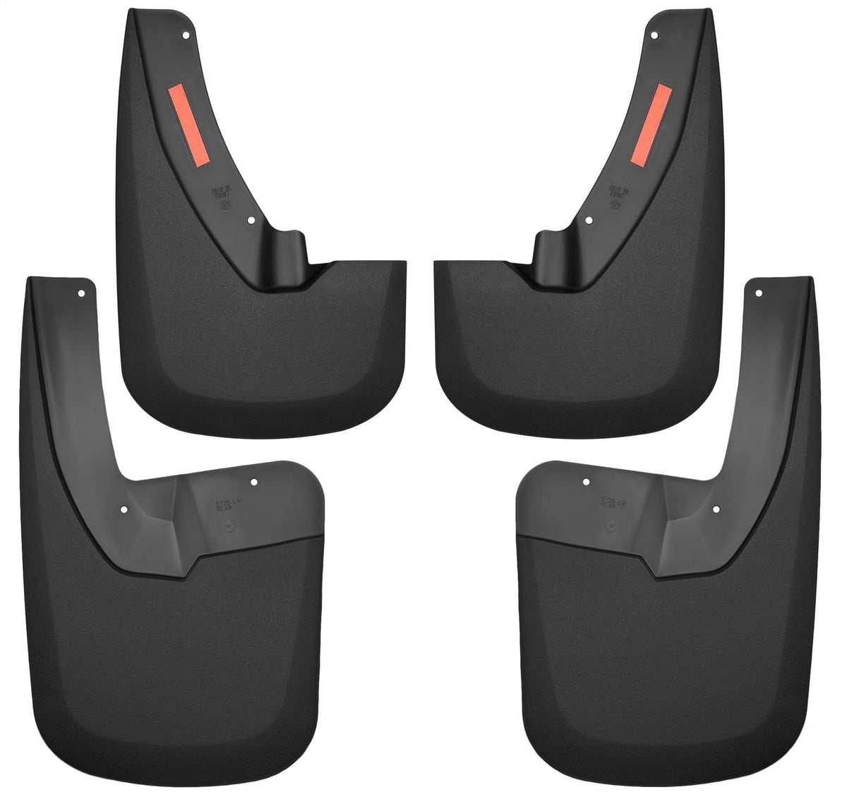 Husky Liners, con bengalas de Guardabarros OEM, Negro, Mud Guards - Set - Custom Front and Rear Mud Guard Set - Con guardabarros