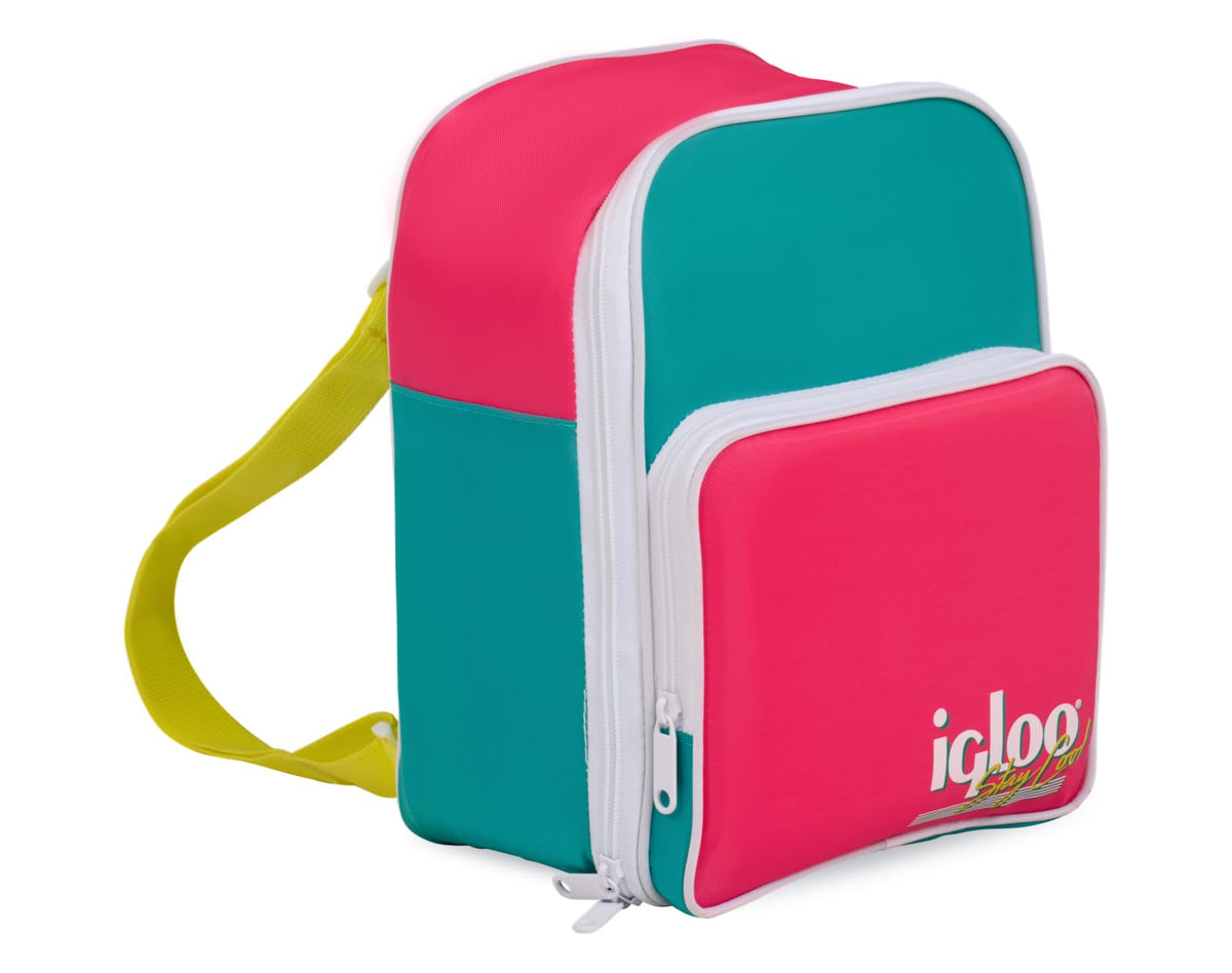 Igloo Retro Mini Mochila Convertible Enfriador, Bolso Cruzado con Bolsillo de Hidratación