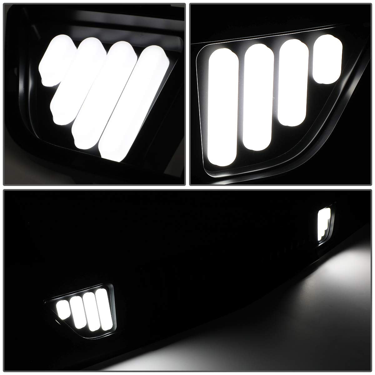 DNA MOTORING Parrilla Delantera Inferior con LED DRL para Ford Mustang 2015-2017, Negro, GRF-LB-FM15-T1Z-FL