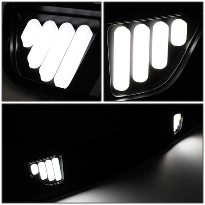 DNA MOTORING Parrilla Delantera Inferior con LED DRL para Ford Mustang 2015-2017, Negro, GRF-LB-FM15-T1Z-FL