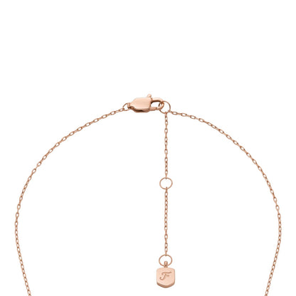 Collar Fossil JF04936791 Merrit de acero inoxidable en tono oro rosa para mujer