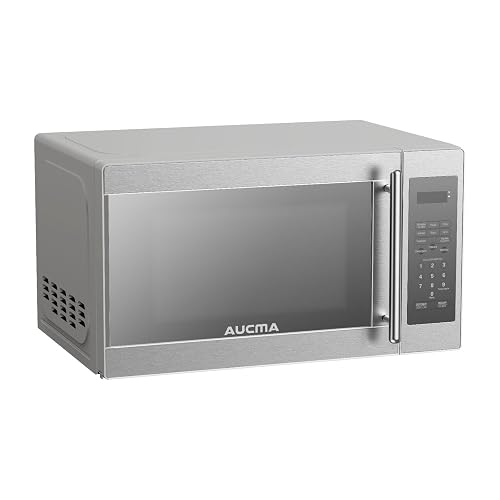 Horno de Microondas Aucma 0.7 Pies Cúbicos Color Gris con Negro Modelo AKMW07SMGSH