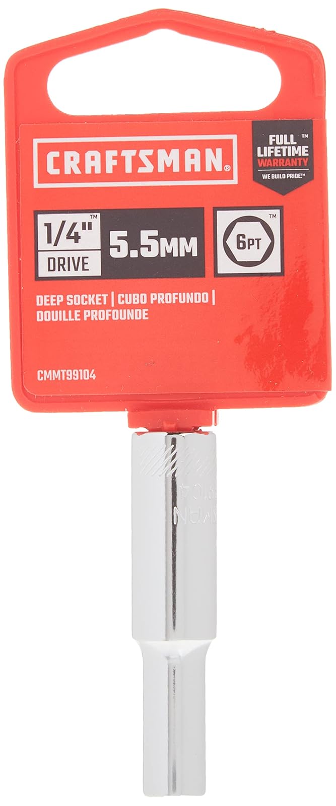 Craftsman CMMT99104 - Llave de vaso (1/4", 6 pines, 5,5 mm)