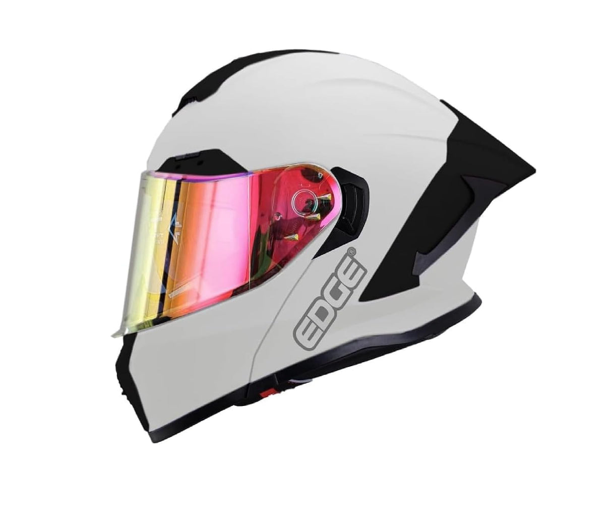 Casco Abatible Edge GX7 Doble Visor Antivaho Certificado DOT - CH - BLANCO BRILLANTE