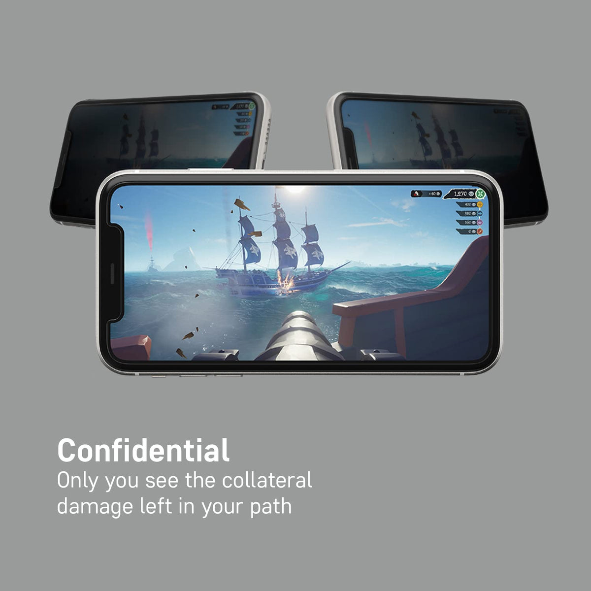 OtterBox Performance Horizontal Privacy Glass Screen Protector for iPhone 12 Pro MAX for Gaming & Streaming