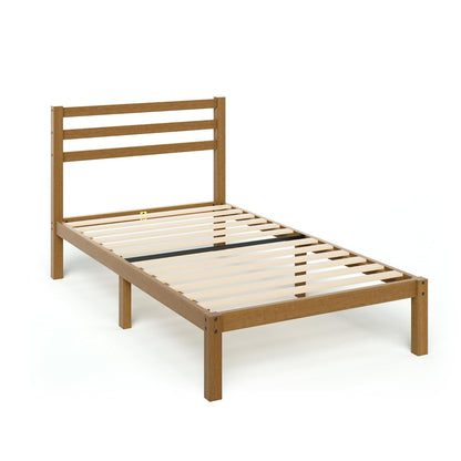 Zinus Leah Estructura de Cama de bambú con cabecero, sin somier, fácil Montaje.