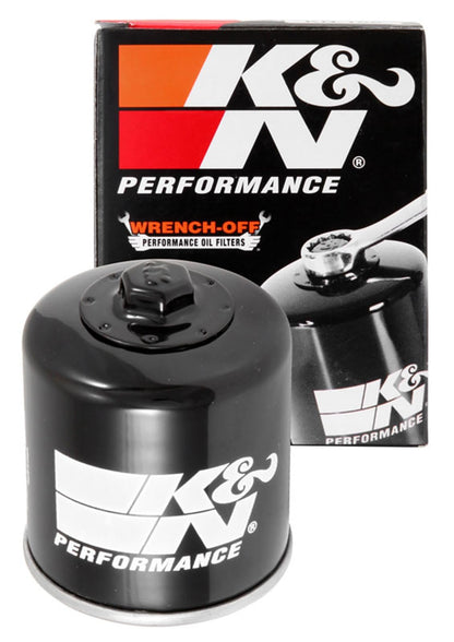 K&N KN-128 Filtro de Aceite para Motocicleta, Alto Rendimiento, Negro