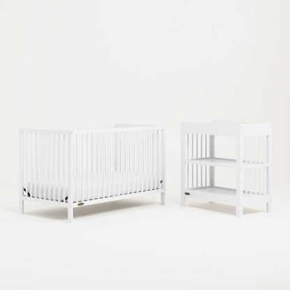 Graco Teddi Cuna Convertible 5 en 1 (Blanco) - Certificación GREENGUARD Gold, se Convierte en sofá Cama, Cama para niños pequeños y Cama Individual con cabecera y piecera, Altura de colchón Ajustable