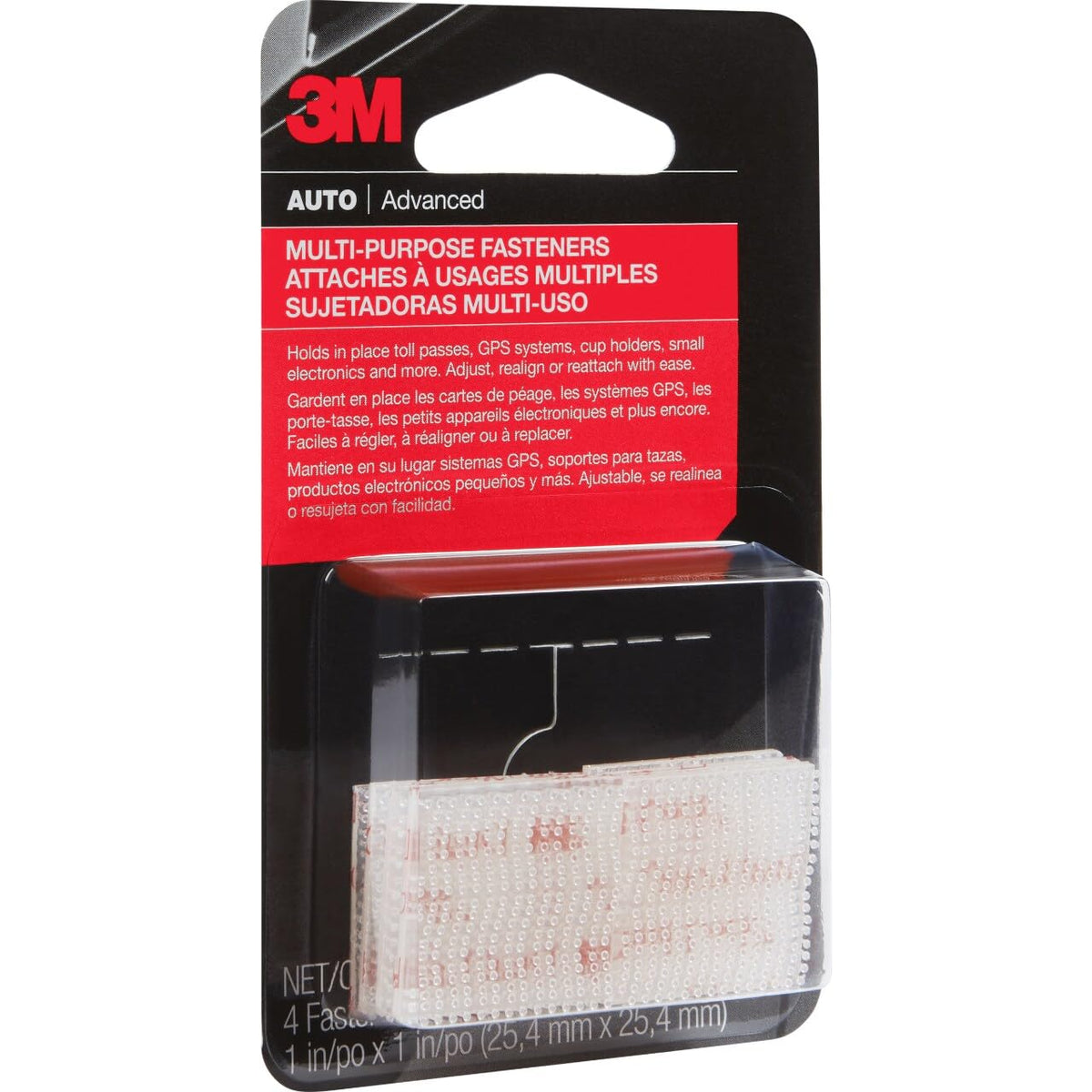 3M 04862 Cierres Reciclables de Doble Bloqueo, 1 in x 1 in, Transparente, 4 Pares