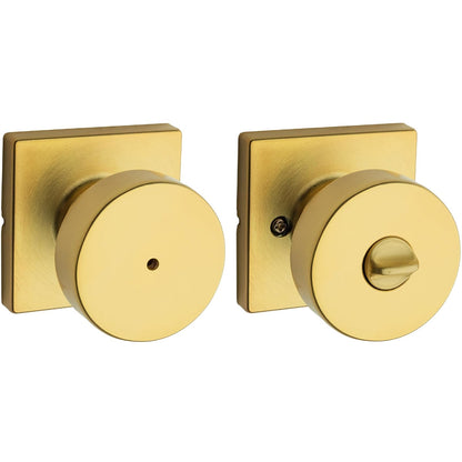 Kwikset Pismo Perilla para Puerta Interior, Latón Satinado - latón satinado - 1 Pack - Privacidad
