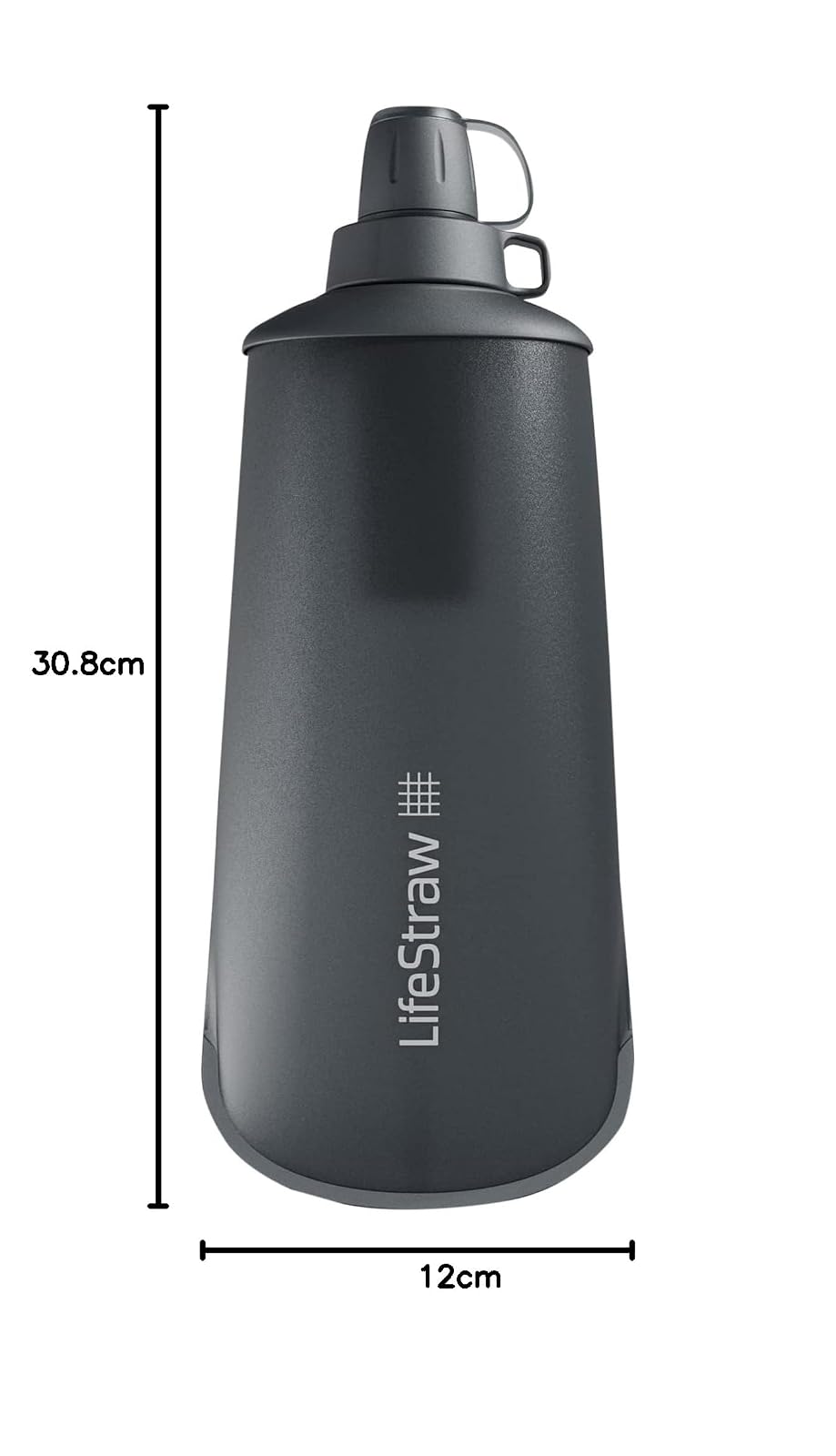 LifeStraw Peak Series Filtro de agua - 1 L, gris montaña oscuro, protege contra bacterias y parásitos, ultracompacto y versátil