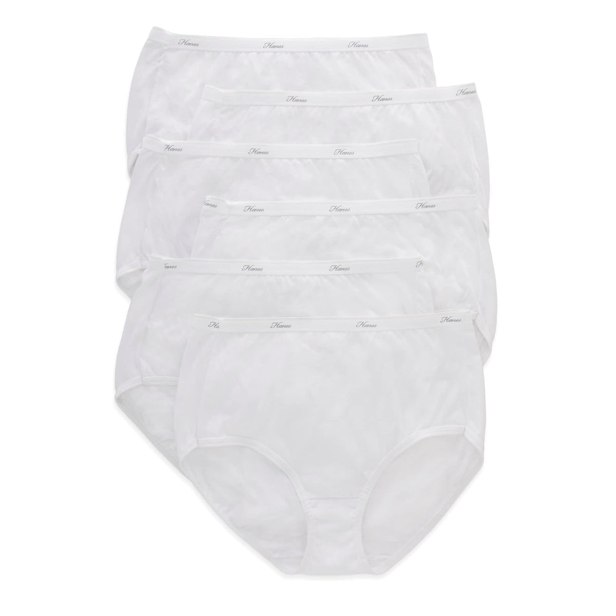 Hanes Calzones de Algodón de Talle Alto para Mujer - Blanco, paquete de 6 - 10