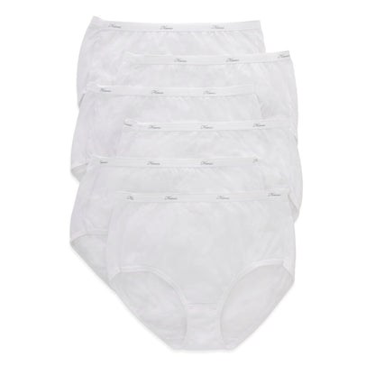 Hanes Calzones de Algodón de Talle Alto para Mujer - Blanco, paquete de 6 - 10