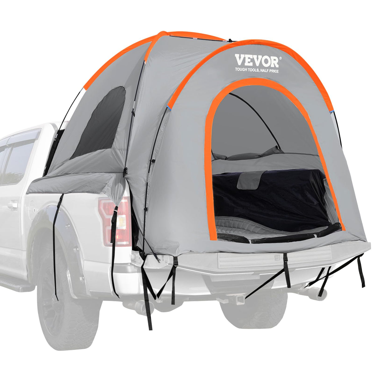 VEVOR Truck Bed Tent, SUV/Truck Tent with Carry Bag, Waterproof PU2000mm Double Layer Truck Tent for Camping, Pickup Tent Accommodate 2-3 Person, SUV Tent Accommodate 6-8 Person,