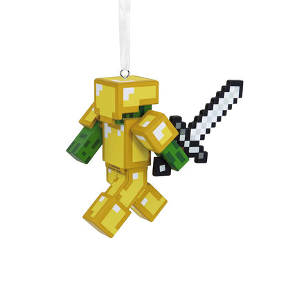 Hallmark Minecraft Zombie con Espada y Armadura Adorno de Navidad, Resina