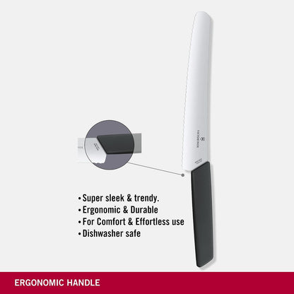Victorinox 6.9073.22WB Cuchillo Para Pan, color Negro, 22 cm