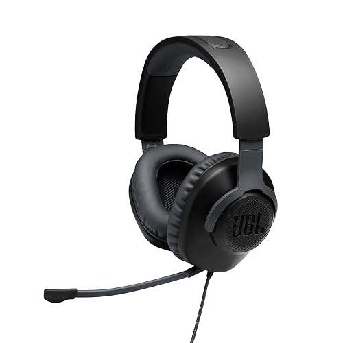JBL Audífonos Gamer Over Ear Quantum 100 con Micrófono Extraíble | Mantente en el centro del juego con la firma JBL QuantumSOund, juega aún más tiempo con comodidad de espuma viscoelástica