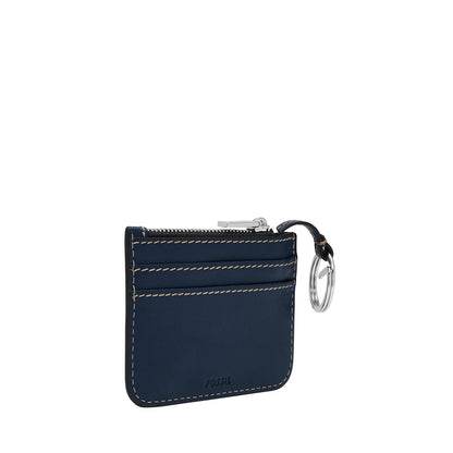Tarjetero Fossil SL10078545 Lennox de piel en tono azul para mujer