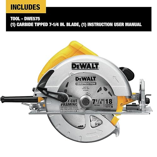 DEWALT Sierra Circular De 7-1/4 Pulgadas, Ligera, Con Cable (Dwe575)