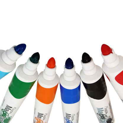 AZOR 301.8396CS Magistral Grip Punta de Bala, Marcador para pizarrón blanco + BIC, Bolígrafo de Punto Mediano, Pluma Clásica, Cristal Dura +, Surtido de 4 Colores, 10 piezas