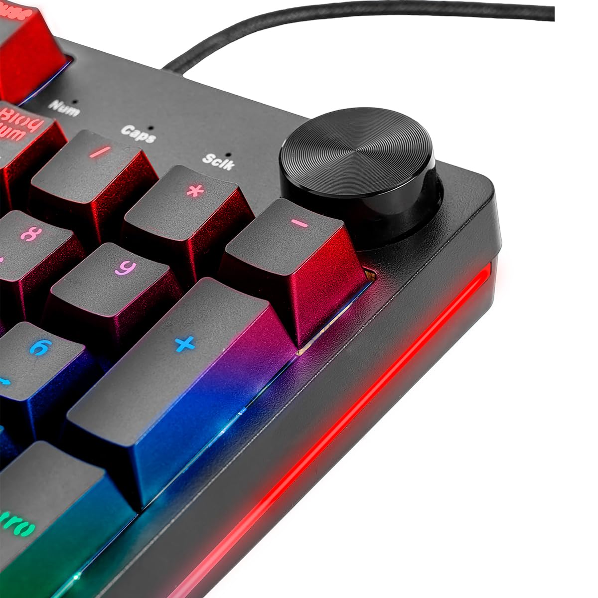 Teclado alámbrico led Rainbow Gamer para PC, reposa muñecas BASH-1004