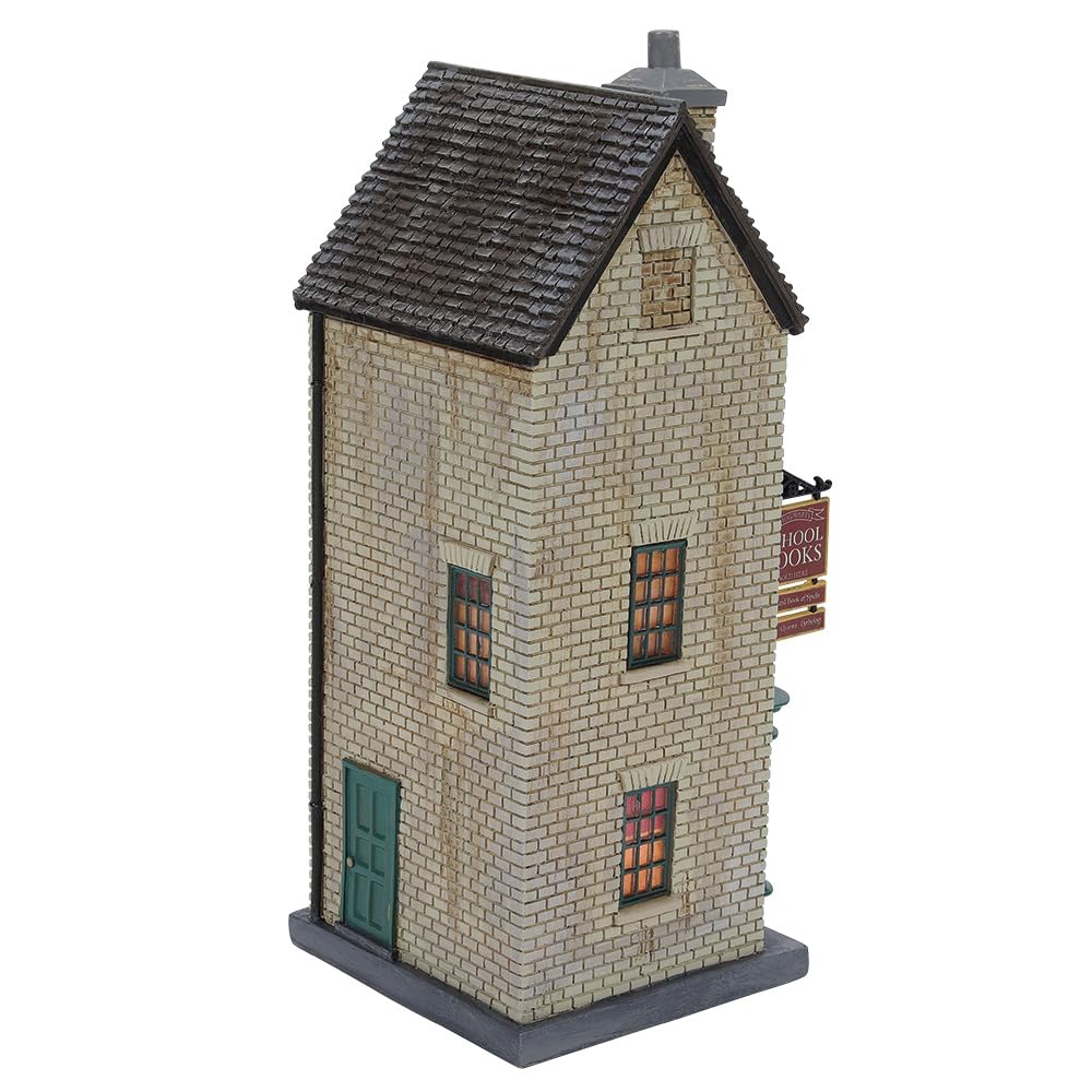 Department 56 Harry Potter Village Flourish and Blotts Librería Edificio Iluminado, 8.3 Pulgadas, Multicolor