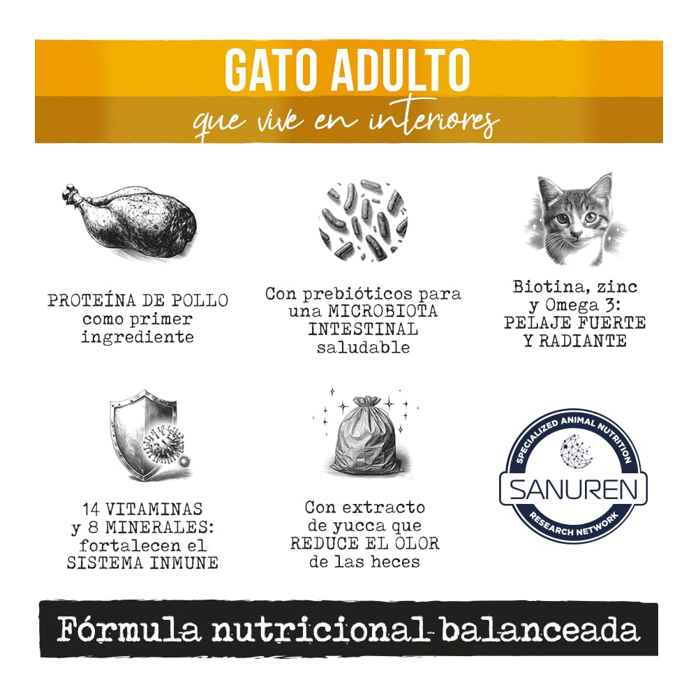 Prime Care Alimento para Gato Adulto, 1.5 kg, Ideal para Gatos Adultos (+1 Año)