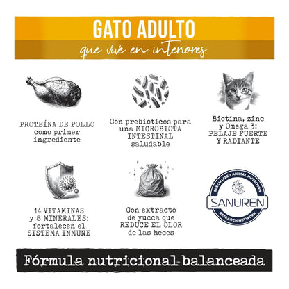 Prime Care Alimento para Gato Adulto, 1.5 kg, Ideal para Gatos Adultos (+1 Año)