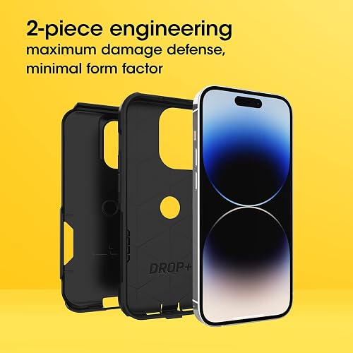 OtterBox COMMUTER SERIES para iPhone 14 Pro (ONLY) - NEGRO | Funda delgada y protectora para iPhone, de doble capa, absorción de impactos