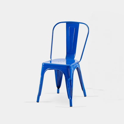 AC Pacific - Sillas de Comedor industriales de Metal de 18 Pulgadas de Altura, Asiento apilable de Cocina o Bar, diseño Moderno Duradero, Muebles de Acento versátiles, Juego de 2, Azul