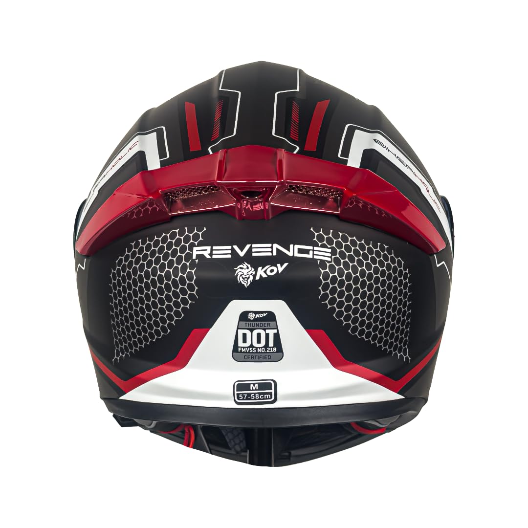 KOV Casco Thunder Revenge Rojo Abatible Dot Talla M