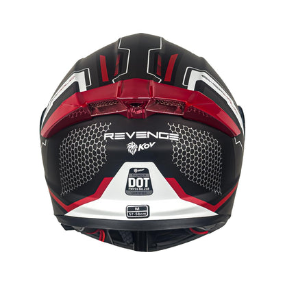 KOV Casco Thunder Revenge Rojo Abatible Dot Talla M