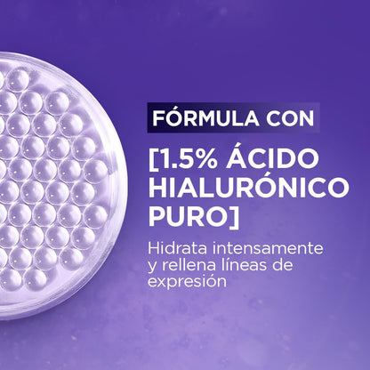 L'Oreal Paris Revitalift Ácido Hialurónico Crema de Noche Hidratante, Hidrata Intensamente y Rellena Líneas de Expresión, 50 ml