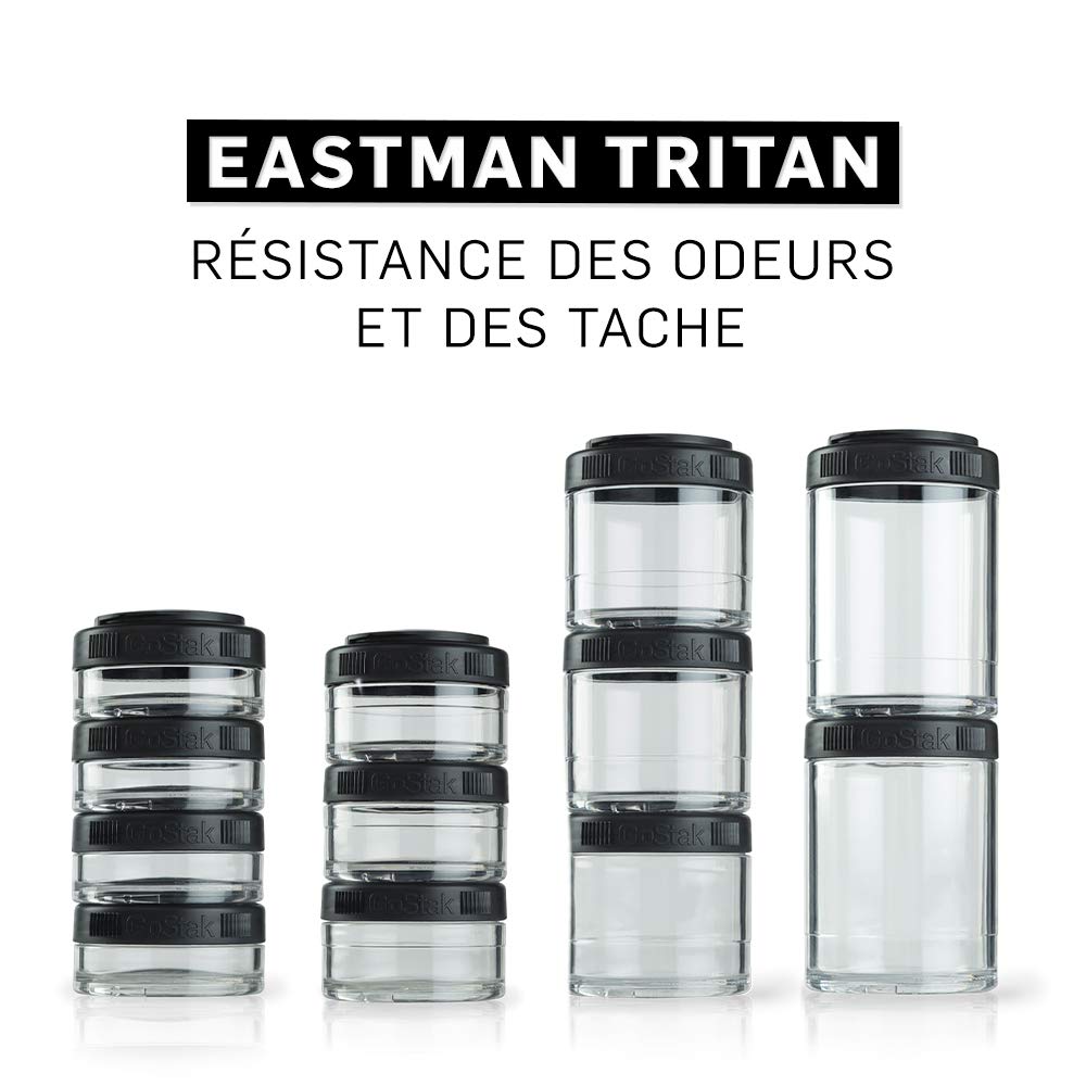 BlenderBottle GoStak - Contenedores de 150 cc, paquete de 2 unidades, color rosado, 100cc paquete de 3, Negro, 100cc 3-Pak, 1