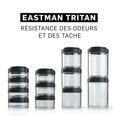 BlenderBottle GoStak - Contenedores de 150 cc, paquete de 2 unidades, color rosado, 100cc paquete de 3, Negro, 100cc 3-Pak, 1