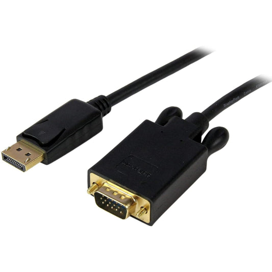 StarTech DP2VGAMM6B Cable 1.8m de Video Adaptador Convertidor DisplayPort DP a VGA, Activo, 1080p, Color Negro, 6 ft