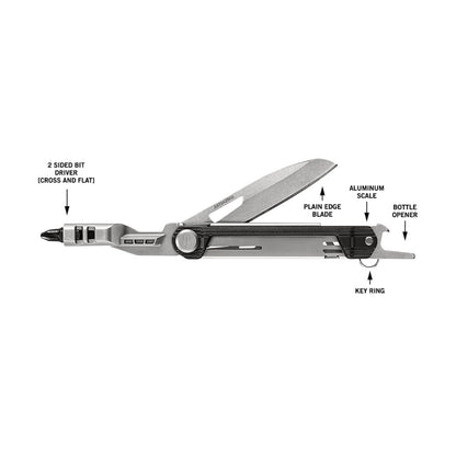 Gerber Gear - Cuchillo de bolsillo para brazo delgado con destornillador, abrebotellas, ónix