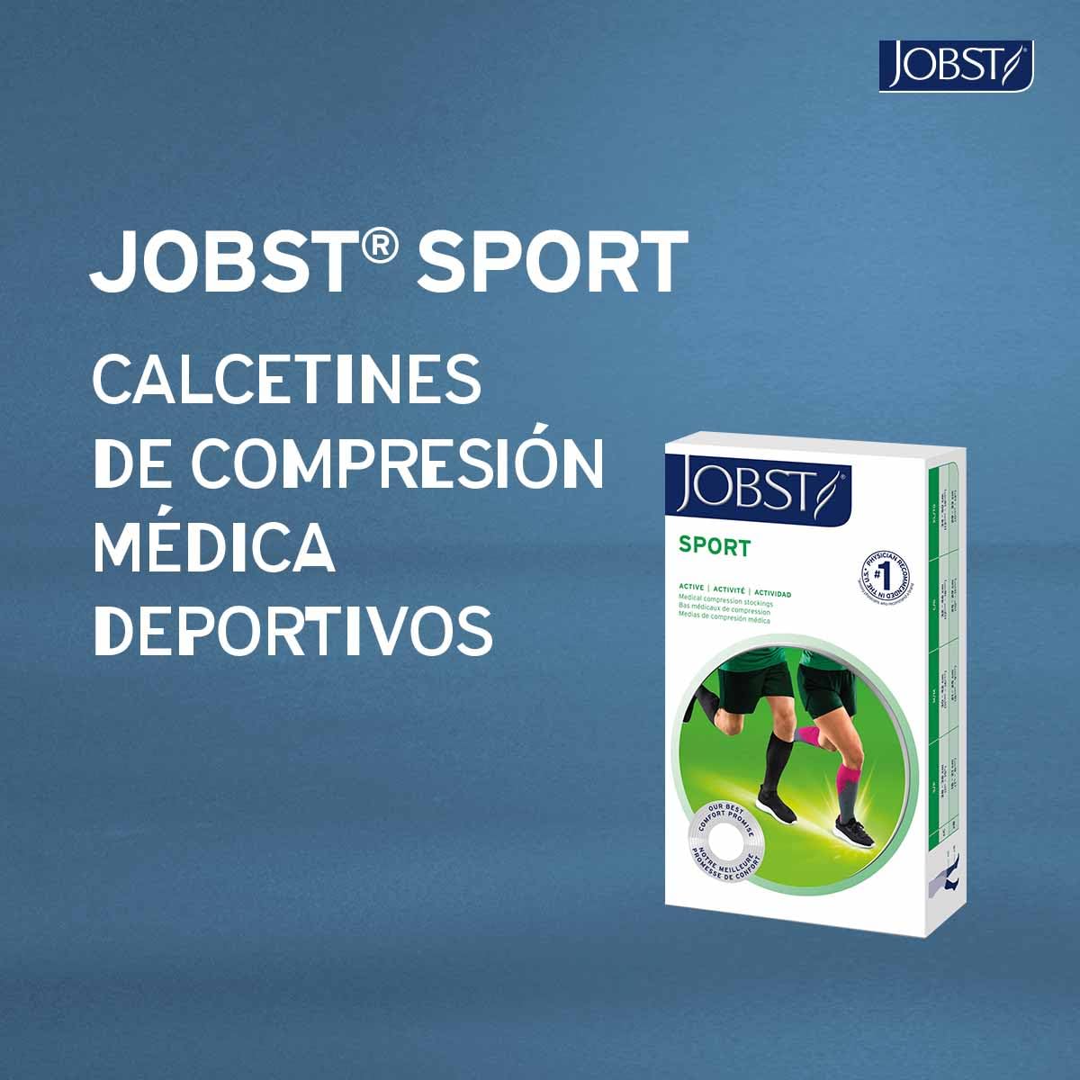JOBST Sport Calcetines de compresión, Media 20-30mmHg, Rodilla, Talla L | Punta Cerrada, Color Negro, Compresión de Grado Médico