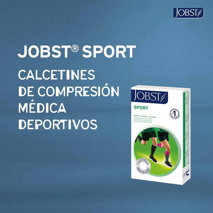 JOBST Sport Calcetines de compresión, Media 20-30mmHg, Rodilla, Talla L | Punta Cerrada, Color Negro, Compresión de Grado Médico