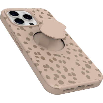 OtterBox - Funda para iPhone 15 Pro MAX (Solamente) OtterGrip Symmetry Series - ON The Spot (café), Agarre Integrado, Funda Elegante, se Ajusta a MagSafe, Bordes elevados para Proteger la cámara y la