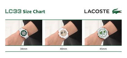 Lacoste LC33 Reloj de movimiento analógico y digital para hombre, correa de silicona, resistente al agua hasta 10 ATM/100 metros, contemporáneo, deportivo, reloj de moda premium, regalo para él, 45