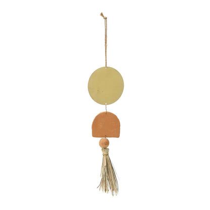 Main + Mesa Terracota y Metal Boho Inspirado en la Pared Decoración Grande, Terracota y Metal, Pequeño