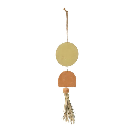Main + Mesa Terracota y Metal Boho Inspirado en la Pared Decoración Grande, Terracota y Metal, Pequeño