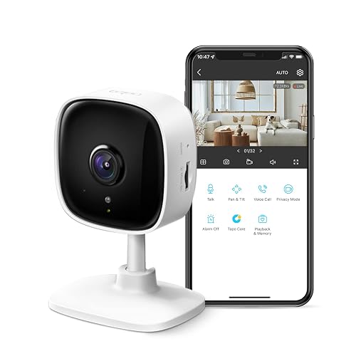 TP-Link Tapo C110, Cámara Wi-Fi de Seguridad Interior para el Hogar, 3MP Ultra Alta Definición, Control Remoto de Aplicaciones, Funciona con Alexa